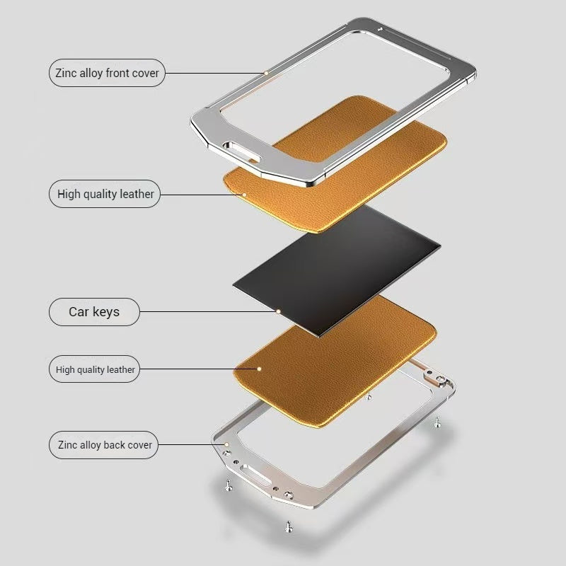 Cargue la imagen en el visor de la galería, Tesla Alloy-Framed Leather Card Key Case for Model 3 & Model Y - Polar Tech Australia
