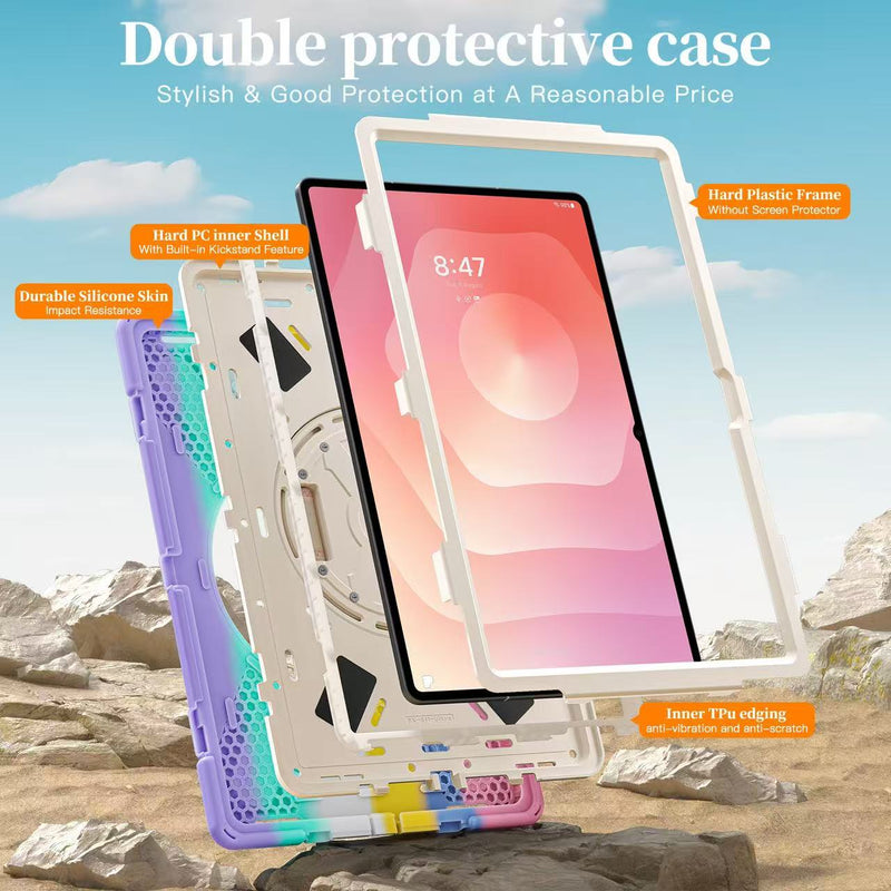 Load image into Gallery viewer, Samsung Galaxy Tab S11 Ultra (2025) 14.6" - Heavy Duty 360 Degree Rotate Stand Hand Strap Case With Shoulder Strap - i-Station Mobile Phone & Electronic Device Repair and Accessories