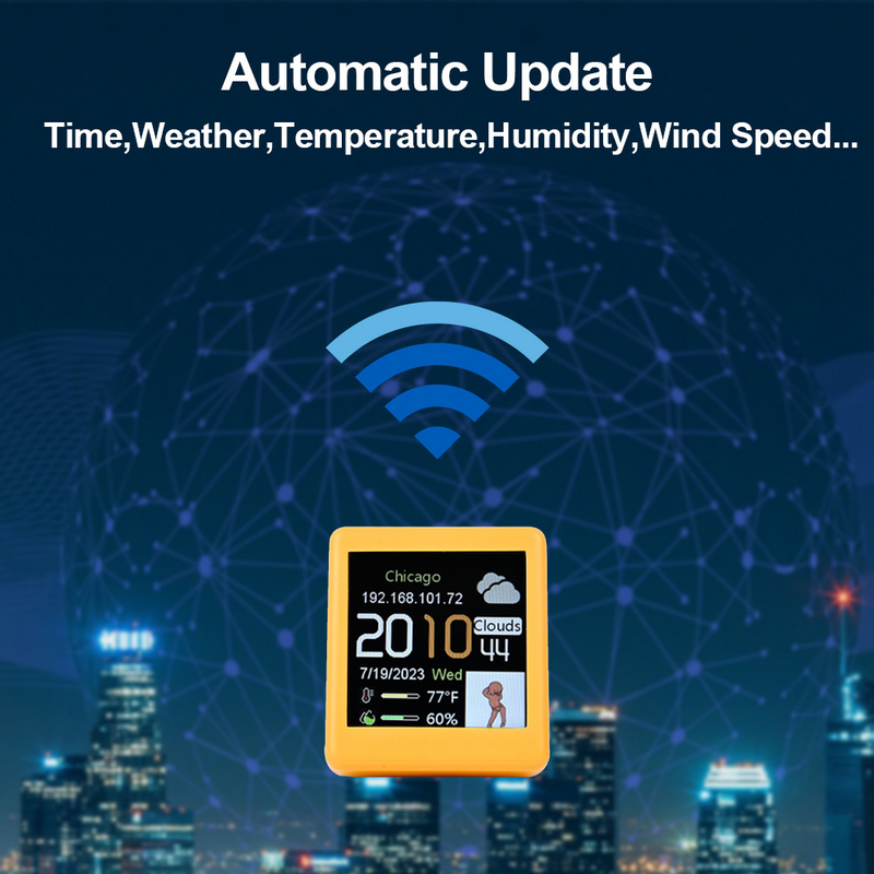 Load image into Gallery viewer, Smart Weather Station Clock WIFI Connected Weather Update Desktop Ornament - Polar Tech Australia