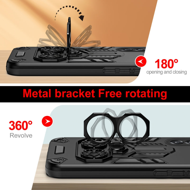 Load image into Gallery viewer, Samsung Galaxy A07 4G (SM-A075) - Double-Ring Holder PC Hybrid TPU Phone Case - Polar Tech Australia