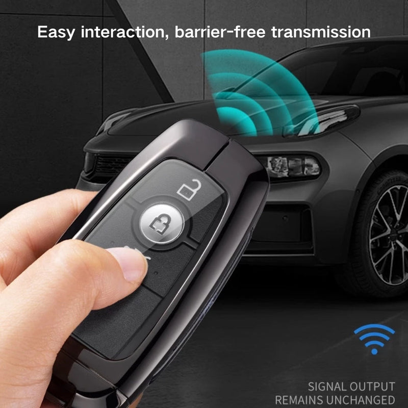 Cargue la imagen en el visor de la galería, Ford Alloy + Leather Protection Car Key Fob Case Cover For Ranger, Wildtrak, Everest, Explorer, Ecosport, Edge, Escape, Focus, Fiesta, Mustang - Polar Tech Australia