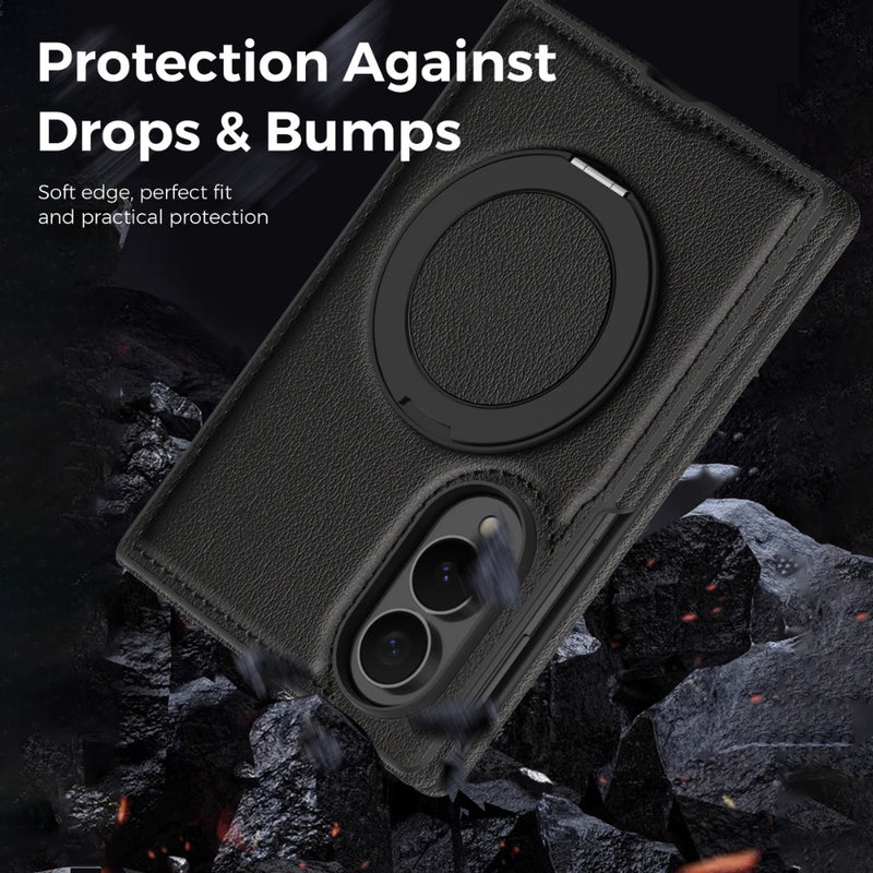 Load image into Gallery viewer, Samsung Galaxy Z Fold8 5G - Magnetic Leather Case with 360° Rotating Foldable Stand