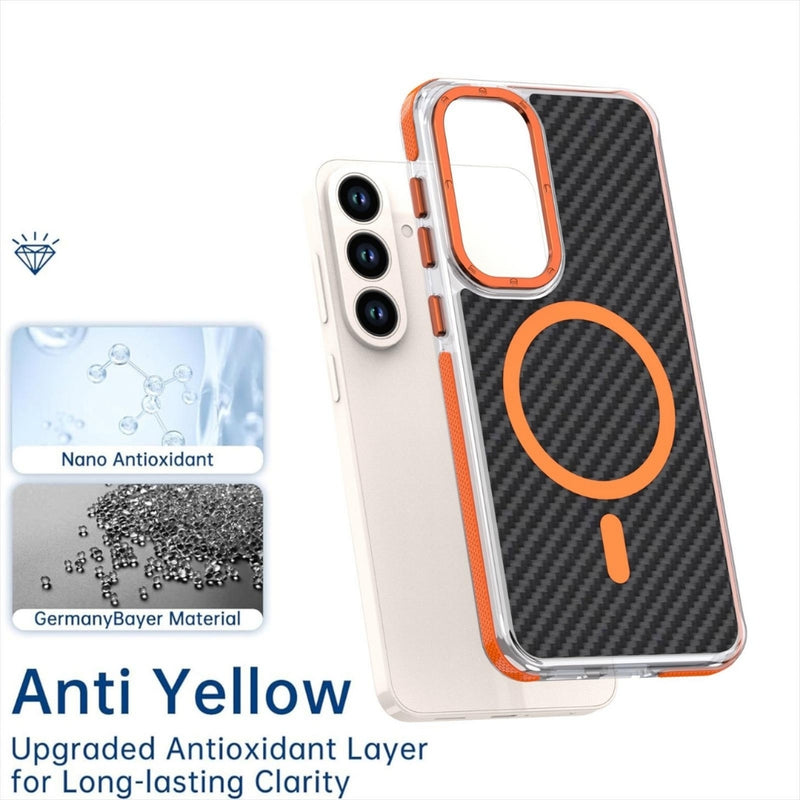 Chargez l'image dans la visionneuse de la galerie, Samsung Galaxy S26 FE - Dual-Tone Carbon Fiber Texture MagSafe Phone Case