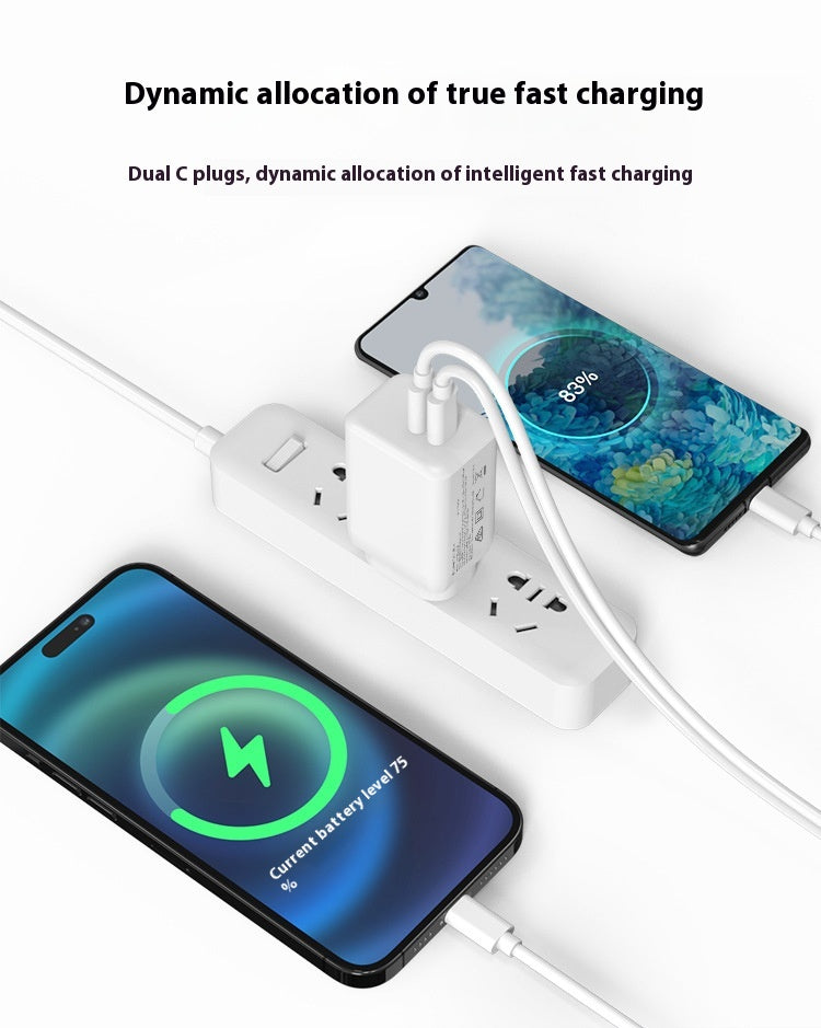 Cargue la imagen en el visor de la galería, 65W Max PD Dual USB-C Port iPhone 16 Wall Travelling Charger Adapter - (SAA Approved/AU Plug) - Polar Tech Australia