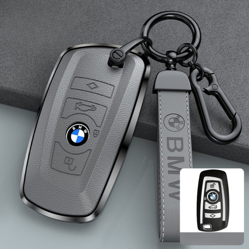 Cargue la imagen en el visor de la galería, BMW Zinc Alloy + Leather Protection Car Key Fob Case Cover For 1, 2, 3, 5, 7 Series, X3, X5, X6 - Polar Tech Australia