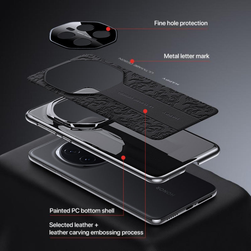 Load image into Gallery viewer, Honor Magic6 Pro (BVL-AN16, BVL-N49) - Cloud Dragon Pattern Plain Leather PC Phone Case - Polar Tech Australia