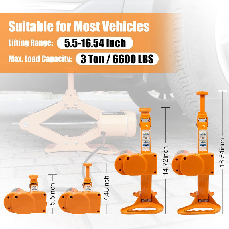 Chargez l'image dans la visionneuse de la galerie, 3 Ton Electric Car Jack 12V Scissor Jack for Sedan and SUV, Portable & Waterproof, LED Light, Safety Features - Polar Tech Australia