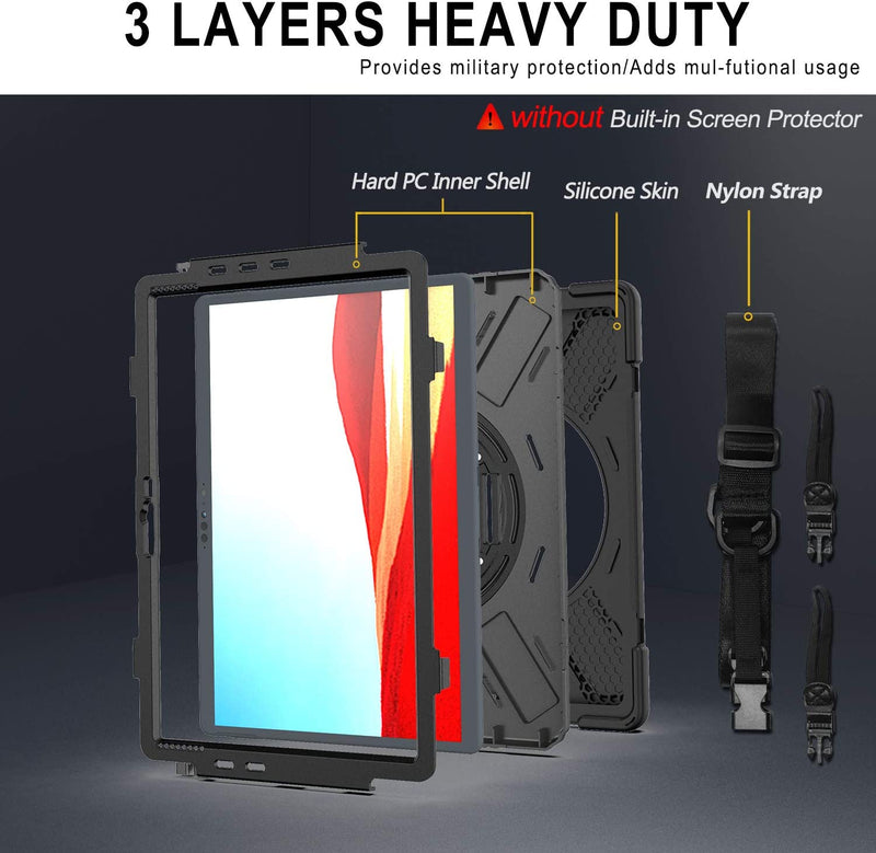 Load image into Gallery viewer, Microsoft Surface Go 1/2/3/4 - 360 Degree Rotate Shockproof Heavy Duty Tough Stand Case Cover With Strap & Pen Holder - Polar Tech Australia