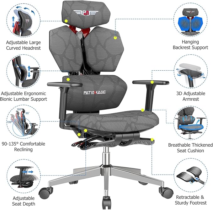 Chargez l'image dans la visionneuse de la galerie, Breathing Mesh Ergonomic Gaming Chair Swivel Computer Office Chair - Polar Tech Australia