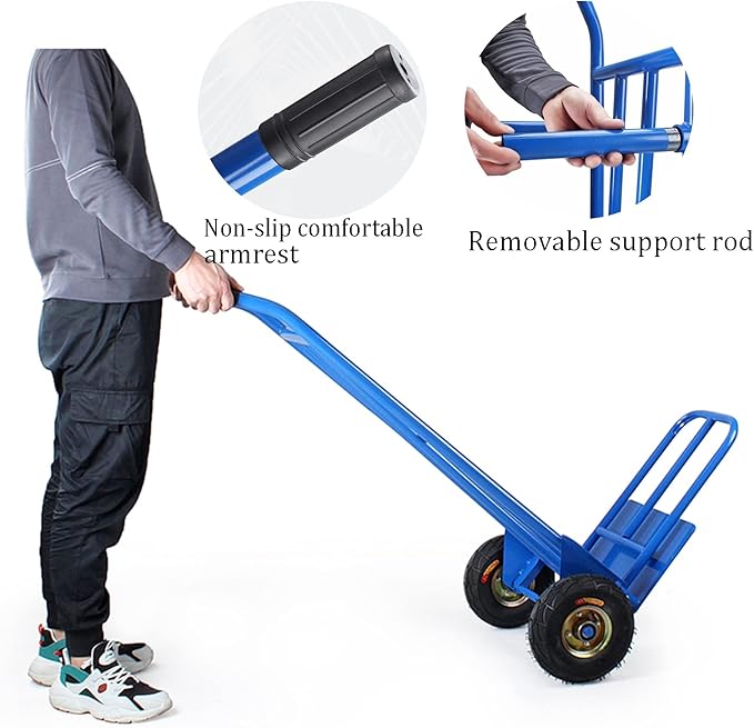 Cargue la imagen en el visor de la galería, Heavy Duty Hand Truck Trolley for Cargo Transportation, Large Capacity Load 300kg with 10 inch Inflatable Wheels - Polar Tech Australia