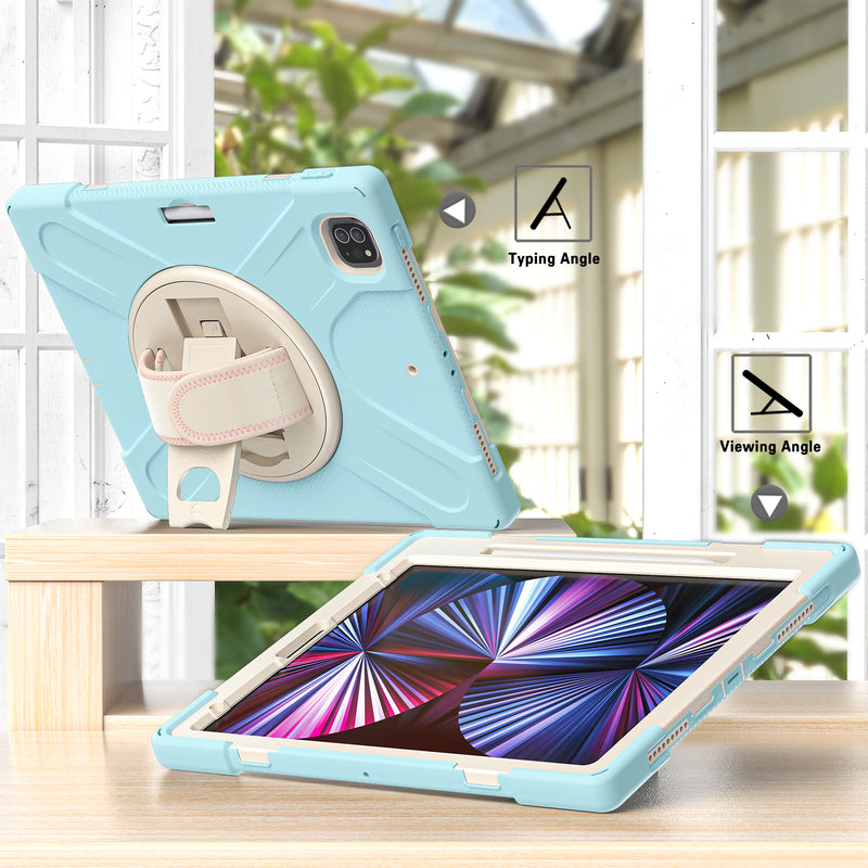 Cargue la imagen en el visor de la galería, Apple iPad Pro 12.9" 4th/5th/6th Gen 360 Degree Rotation Heavy Duty Hand Strap Handle Case - Polar Tech Australia