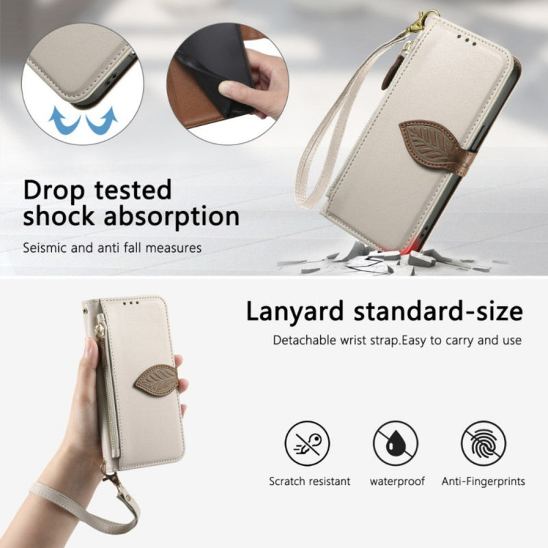 Load image into Gallery viewer, Apple iPhone 16e/17e - Leaf Design Flip Case with Magnetic Closure - Polar Tech Australia
