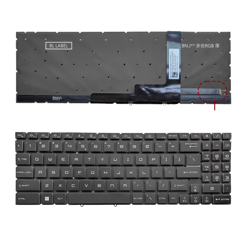 Load image into Gallery viewer, MSI Stealth A16 AI+ Studio A1V MS-15F3 MS-15F4 Series - Laptop Keyboard With Backlit US English Layout - Polar Tech Australia