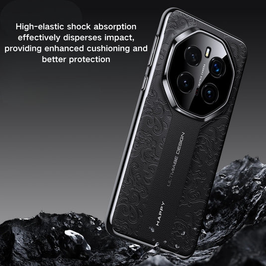 Honor Magic6 Pro (BVL-AN16, BVL-N49) - Cloud Dragon Pattern Plain Leather PC Phone Case - Polar Tech Australia