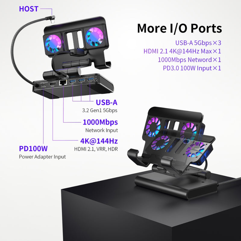 Load image into Gallery viewer, Nintendo Switch 2 - 100W Docking Station Cooling Fan Base Compatible with ROG Ally / Ally X / Steam Deck