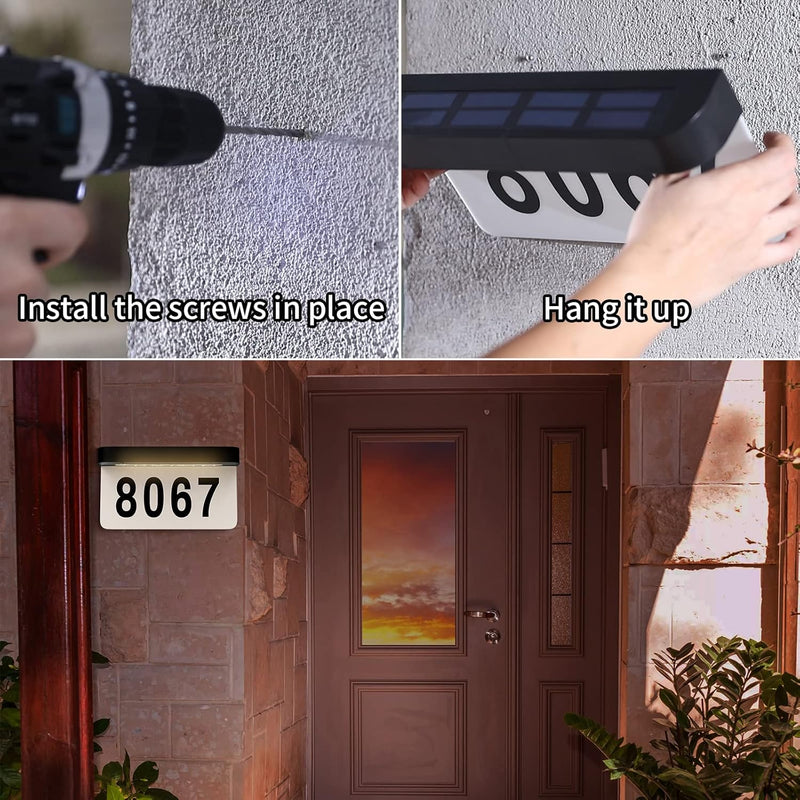 Load image into Gallery viewer, Solar Charge & Battery Powered Address Sign LED Illuminated House Numbers Address LED Sign - Polar Tech Australia