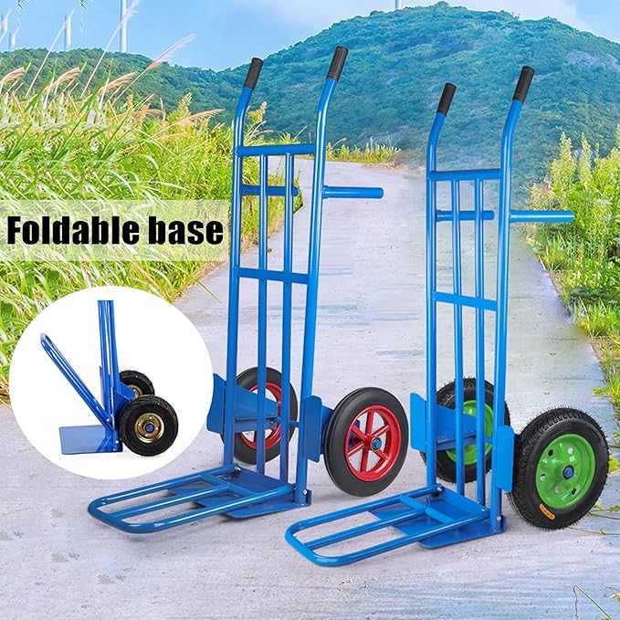 Cargue la imagen en el visor de la galería, Heavy Duty Hand Truck Trolley for Cargo Transportation, Large Capacity Load 300kg with 10 inch Inflatable Wheels - Polar Tech Australia
