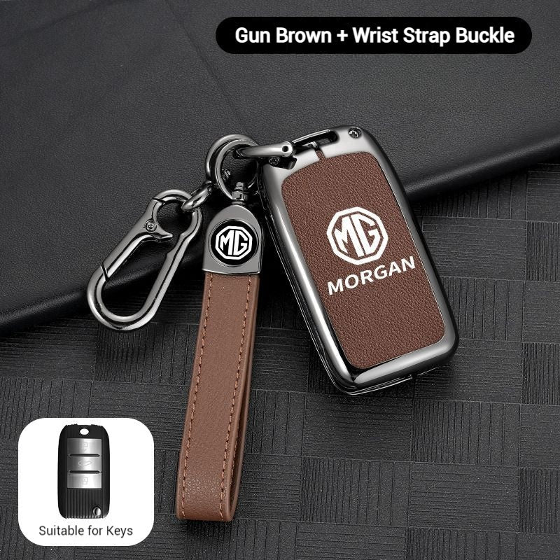 Cargue la imagen en el visor de la galería, MG Zinc Alloy + PU Leather Car Key Fob Case Cover For MG3, MG5, MG6, MG7, ZST, ZS, GS, MG ONE, MG4 EV - Polar Tech Australia