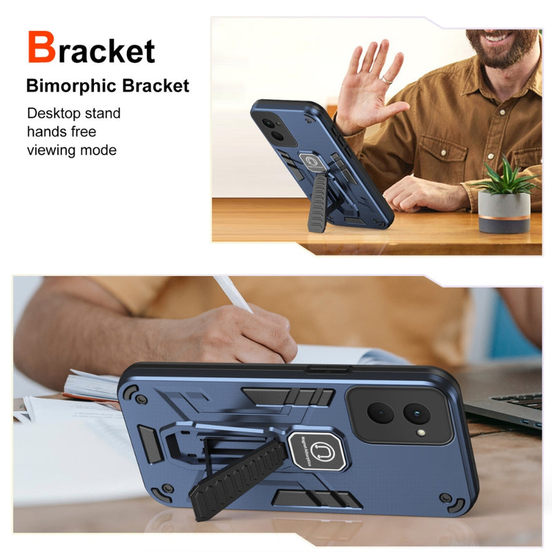 Cargue la imagen en el visor de la galería, Motorola Moto G84 - TPU + PC Full Body Shockproof Phone Case with a Hidden Kickstand - Polar Tech Australia
