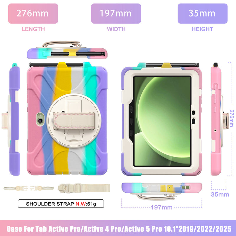 Cargue la imagen en el visor de la galería, Samsung Galaxy Tab Active Pro / Active 4 Pro / Active 5 Pro Series - Heavy Duty 360 Degree Rotate Stand Hand Strap Case With Shoulder Strap - Polar Tech Australia