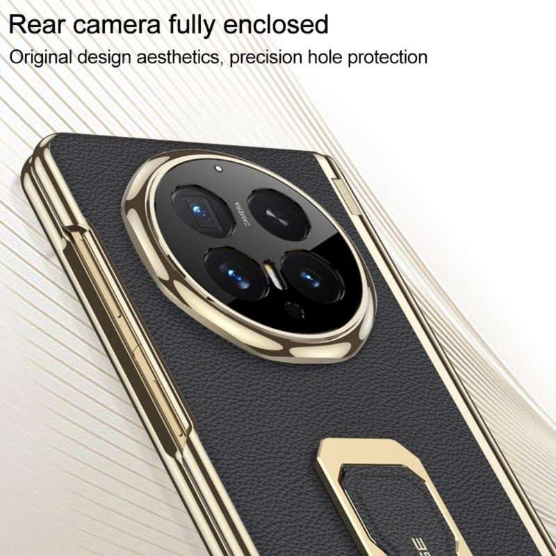 Chargez l'image dans la visionneuse de la galerie, Honor Magic V6 - Magnetic Folding Hinge Leather Phone Case with Wristband & Rotating Holder