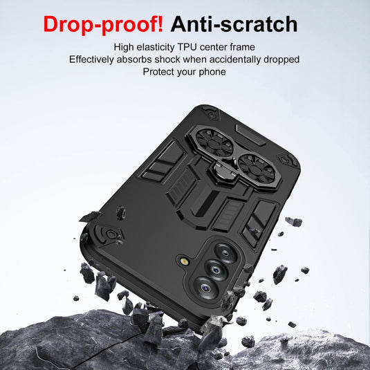 Samsung Galaxy A07 4G (SM-A075) - Double-Ring Holder PC Hybrid TPU Phone Case - Polar Tech Australia