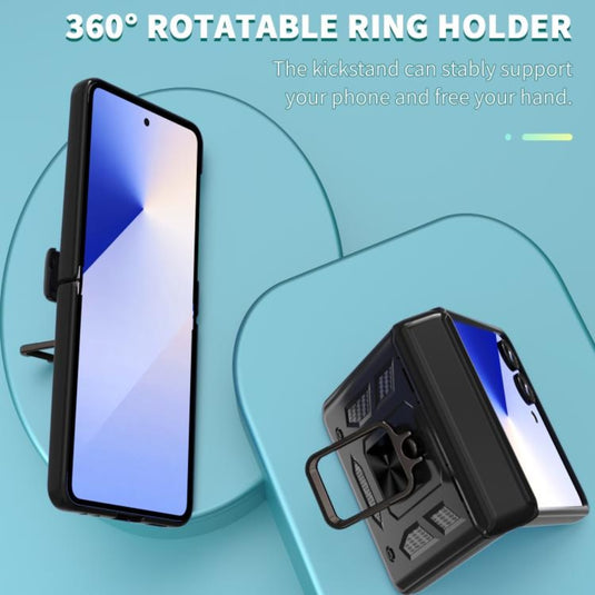 Samsung Galaxy Z Flip7 5G - Sliding Window Hinge Phone Case with Ring Stand - Polar Tech Australia