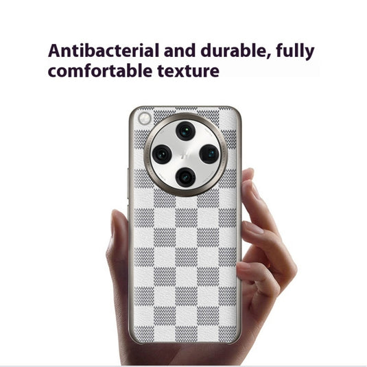 OPPO Find X8 Ultra (PKJ110, PKU110) - Electroplated Trendy Brand Plain Leather Fashion Phone Case - Polar Tech Australia