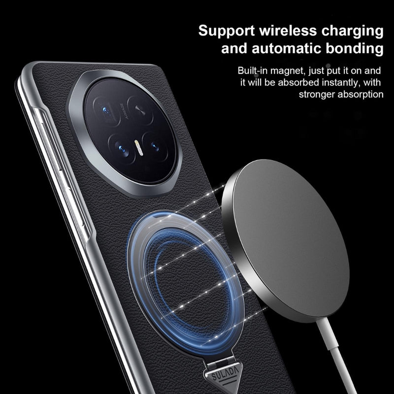 Cargue la imagen en el visor de la galería, Honor Magic V6 - Smart View Window MagSafe Magnetic Holder Leather Phone Case
