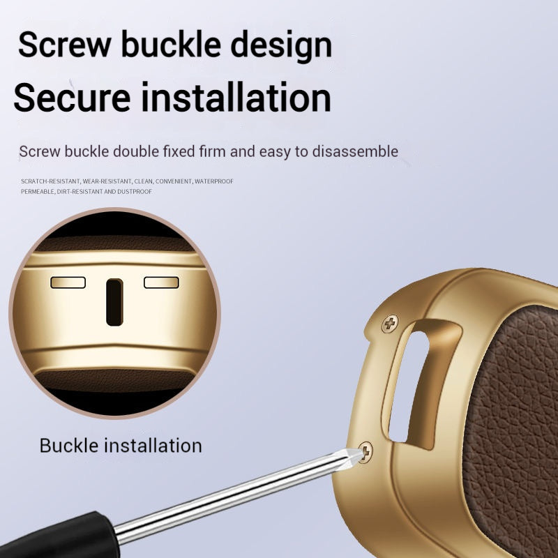 Cargue la imagen en el visor de la galería, Tesla Metallic Finish + Lychee Pattern Car Key Fob Case for Model 3, Y, X, S - Polar Tech Australia