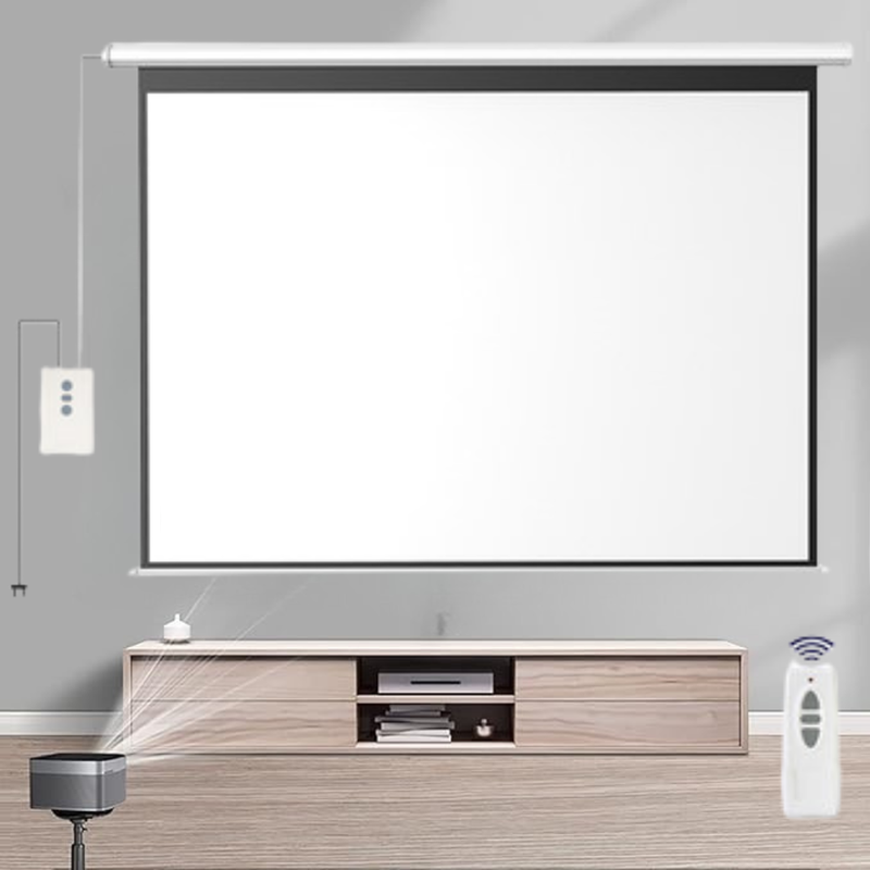 Cargue la imagen en el visor de la galería, Electric Remote Control Auto Foldable Projector Wall Screen 16:9 Support 4K FHD 3D For Indoor Office Presentation Home Theater - Polar Tech Australia
