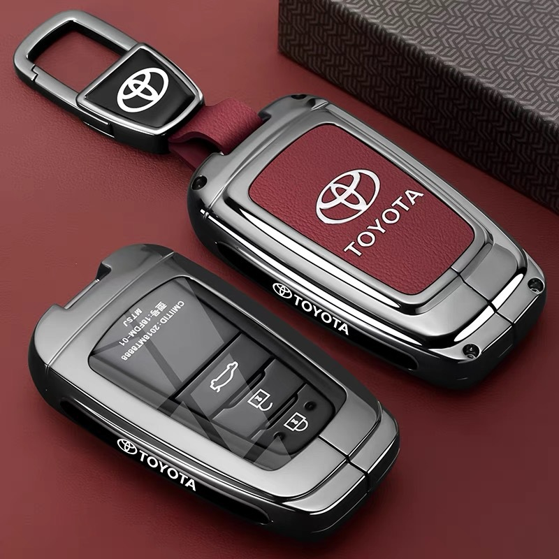 Cargue la imagen en el visor de la galería, Toyota PU Leather + Zinc Alloy Car Key Fob Case Cover For Corolla, Prius, Camry, C-HR, RAV4, Altis, Land Cruiser Prado - i-Station Mobile Phone & Electronic Device Repair and Accessories