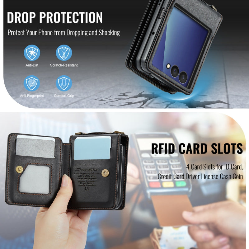 Load image into Gallery viewer, Samsung Galaxy Z Flip7 5G - Card Slots Holder RFID Anti-theft Phone Case - Polar Tech Australia