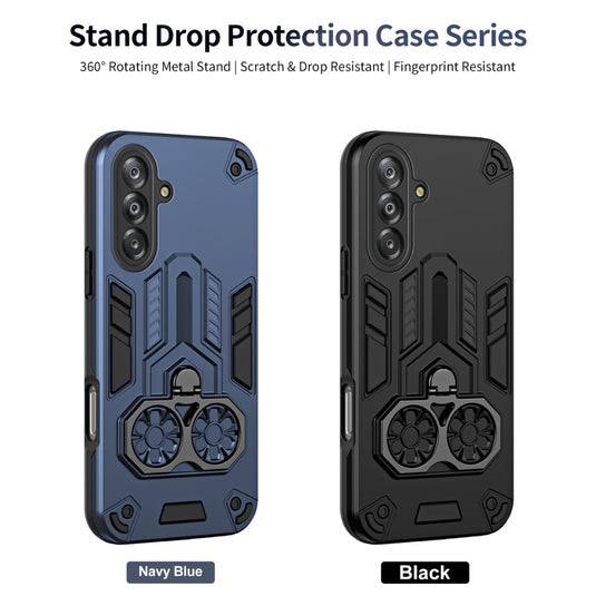 Samsung Galaxy A07 4G (SM-A075) - Double-Ring Holder PC Hybrid TPU Phone Case - Polar Tech Australia