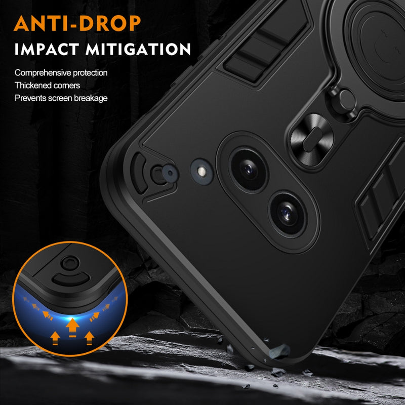 Cargue la imagen en el visor de la galería, Nothing Phone (2a) Plus - Metal Ring 360 Degree Rotating Holder PC Hybrid TPU Phone Case - Polar Tech Australia