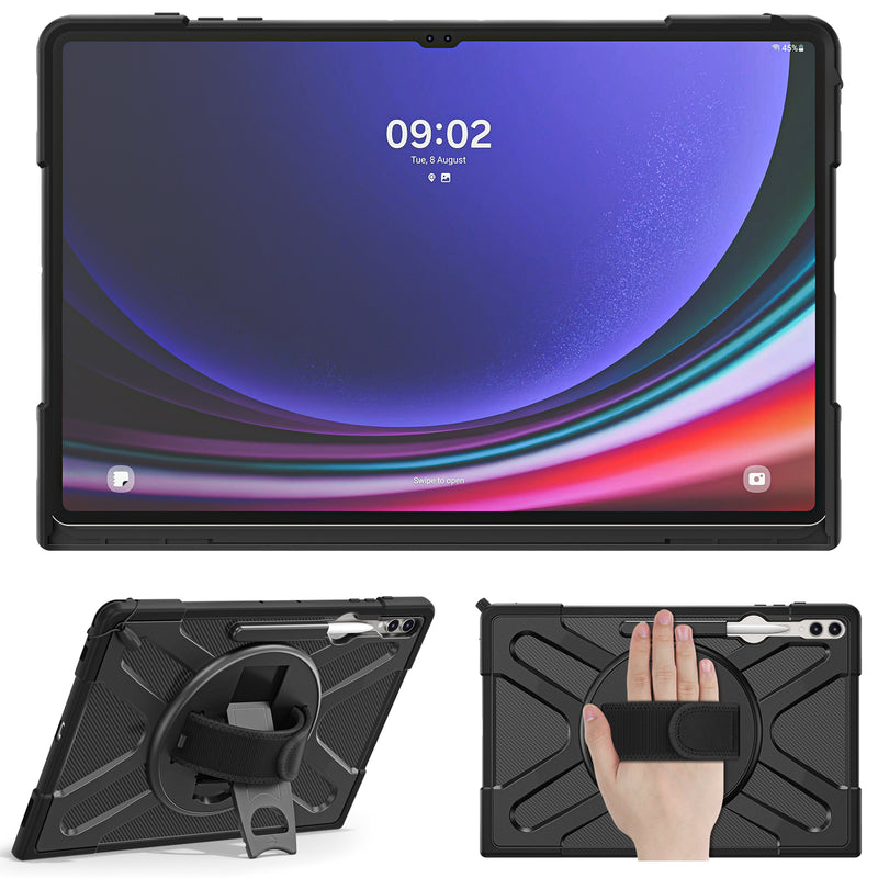 Cargue la imagen en el visor de la galería, Samsung Galaxy Tab S8 Ultra & S9 Ultra 14.6" - 360 Degree Rotate Shockproof Heavy Duty Tough Stand Case Cover With Pen Holder - Polar Tech Australia