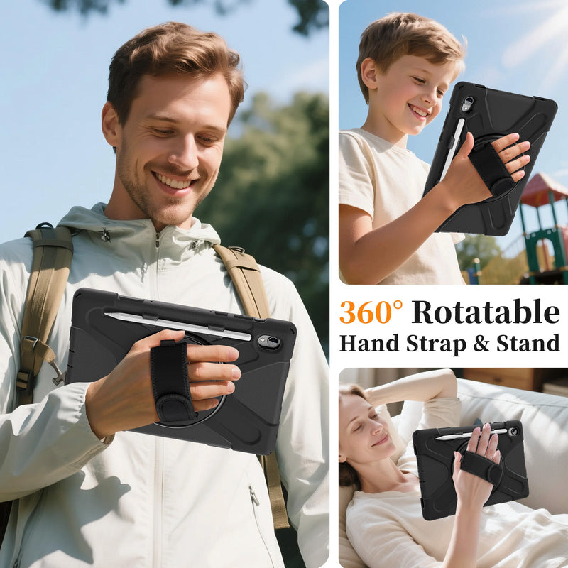 Load image into Gallery viewer, Samsung Galaxy Tab S11 (2025) 11" - Heavy Duty 360 Degree Rotate Stand Hand Strap Case With Shoulder Strap - i-Station Mobile Phone & Electronic Device Repair and Accessories