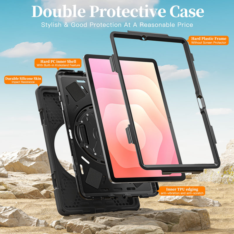 Load image into Gallery viewer, Samsung Galaxy Tab S11 (2025) 11" - Heavy Duty 360 Degree Rotate Stand Hand Strap Case With Shoulder Strap - i-Station Mobile Phone & Electronic Device Repair and Accessories