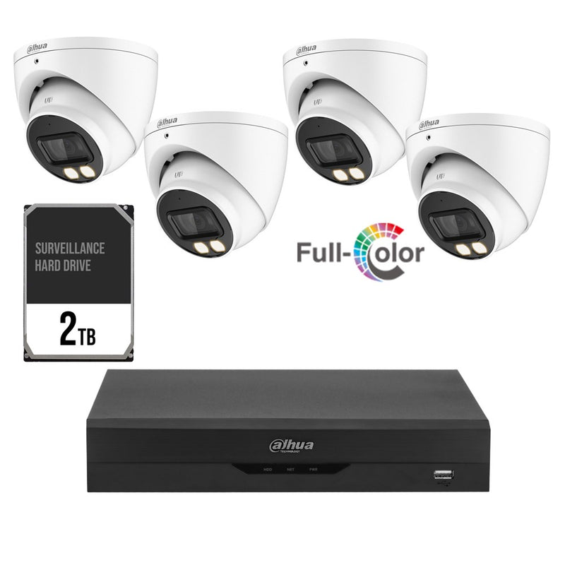 Cargue la imagen en el visor de la galería, Dahua HDCVI 8 Channel Camera Kit including 4x 5MP Eyeball Fixed Lens Cameras 2TB HDD 4x 18m Coax Patch Cables and Power Supplies - Polar Tech Australia