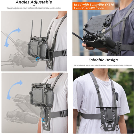 Sunnylife Waist Support Bracket &  Chest Strap for DJI RC Plus: Hands-Free Control - Polar Tech Australia