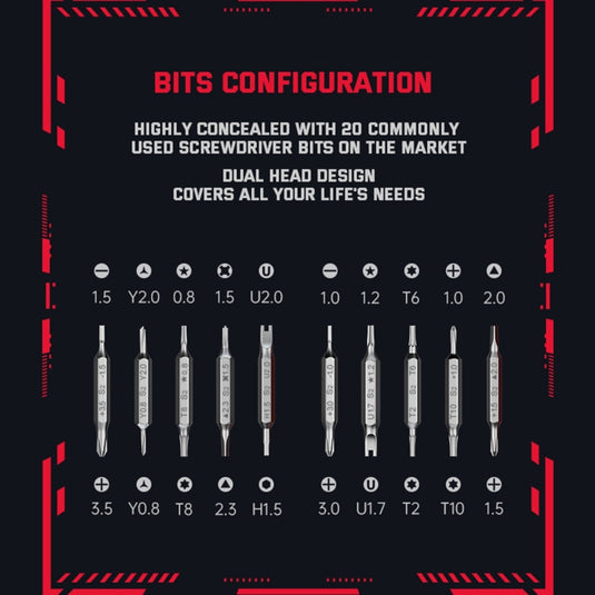 JAKEMY JM-8195 21-in-1 S-2 Bits Square Handle Design Screwdriver - Polar Tech Australia