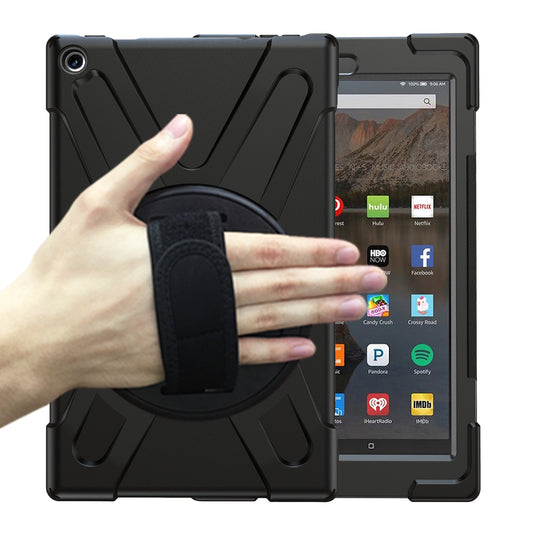Amazon Fire HD 10 2017/2019 Heavy Duty 360 Degree Rotate Stand Hand Strap Case - Polar Tech Australia