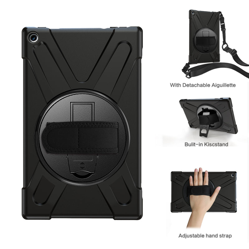 Cargue la imagen en el visor de la galería, Amazon Kindle Fire 8 2022 Heavy Duty 360 Degree Rotate Stand Hand Strap Case - Polar Tech Australia
