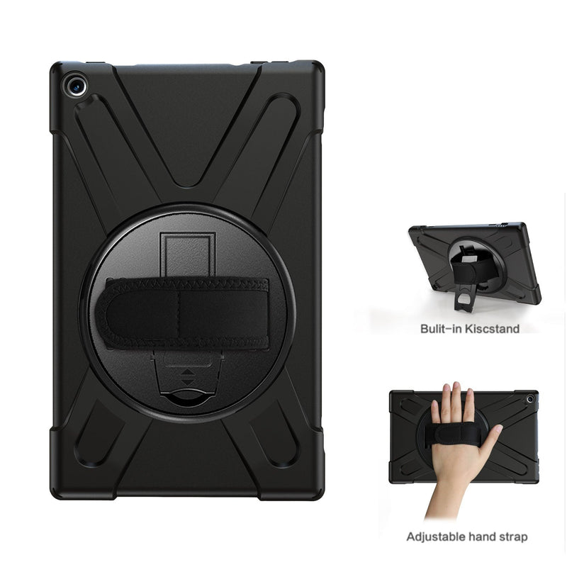 Cargue la imagen en el visor de la galería, Amazon Fire HD 10 2017/2019 Heavy Duty 360 Degree Rotate Stand Hand Strap Case - Polar Tech Australia