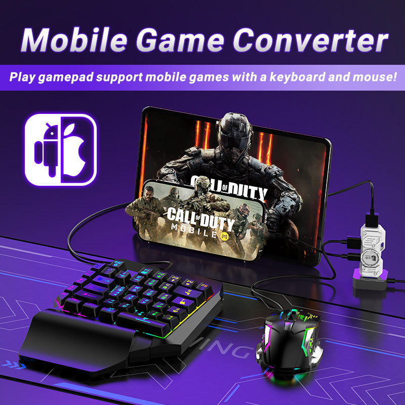 Cargue la imagen en el visor de la galería, Universal For Android / IOS Mobile Phone Apple iPhone Game Tablet iPad - M9 Keyboard Mouse Adapter Converter - Polar Tech Australia