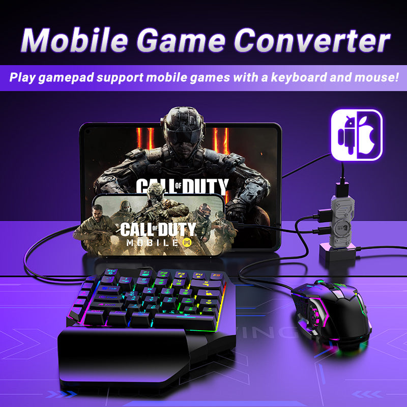 Cargue la imagen en el visor de la galería, Universal For Android / IOS Mobile Phone Apple iPhone Game Tablet iPad - M9 Keyboard Mouse Adapter Converter - Polar Tech Australia