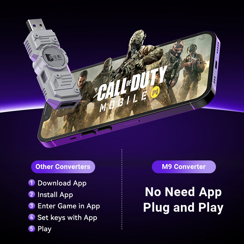 Cargue la imagen en el visor de la galería, Universal For Android / IOS Mobile Phone Apple iPhone Game Tablet iPad - M9 Keyboard Mouse Adapter Converter - Polar Tech Australia