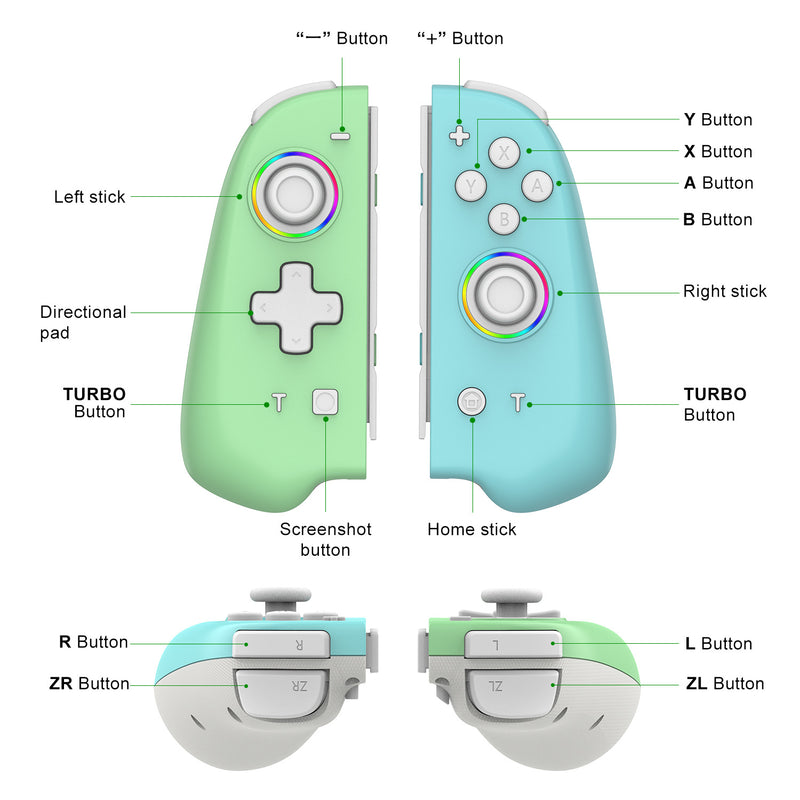 Chargez l'image dans la visionneuse de la galerie, Nintendo Switch Joy-Con Controllers Pair with RGB Lighting - Polar Tech Australia