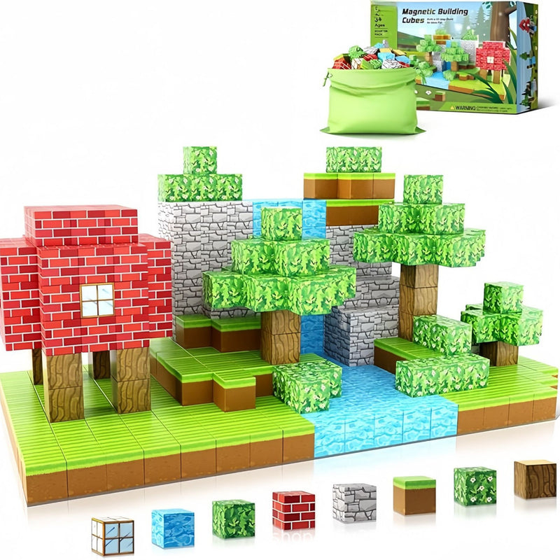 Load image into Gallery viewer, Minecraft Magnetic Blocks Magnetic Building Toy - Original Forest Set - Polar Tech Australia