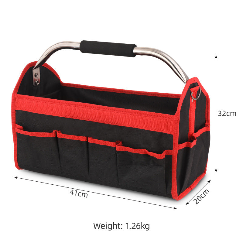 Cargue la imagen en el visor de la galería, 16 Inch Large Capacity 8 Pockets Wide Mouth Electrician Open Top Tool Tote Bag Tool Storage Bag with Handle - Polar Tech Australia